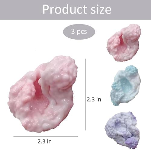 3 Pack Stress Relief Balls, Soft Squishy Bead Filled Squeeze Balls for Anxiety Relief and Focus, Durable Hand Therapy Balls for Adults Office Desk Home (Blue Pink Purple) thumbnail 3