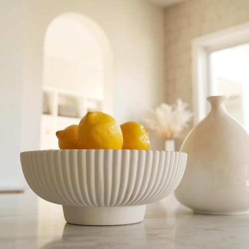 KIBAGA Decorative Concrete Fruit Bowl for Kitchen or Table - Large Key Bowl | Elevates Your Modern Farmhouse Home, Showcasing Fruit or Seasonal Centerpieces in Style thumbnail 8