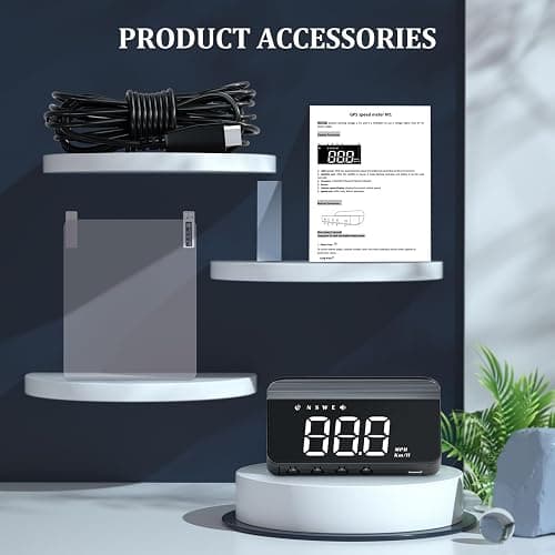 Liiiyuan M1 White Windshield Projection Heads Up Display, Digital GPS Speedometer with Speed, Travel Direction Function, and Overspeed Alarm, Fatigue Driving Alarm， Suitable for All Vehicles thumbnail 9