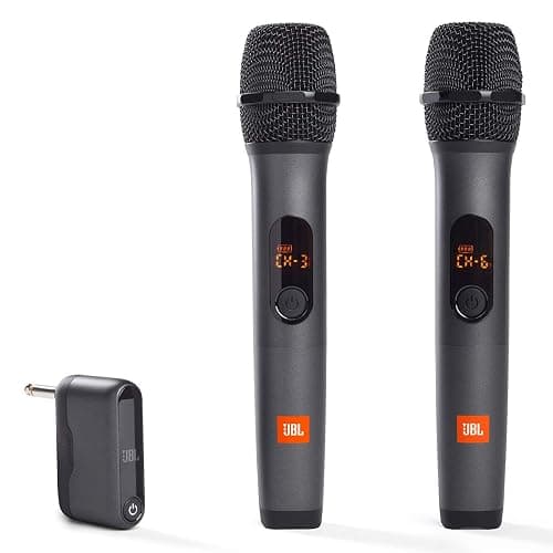 JBL Wireless Two Microphone System with Dual-Channel Receiver, Black - Image 1