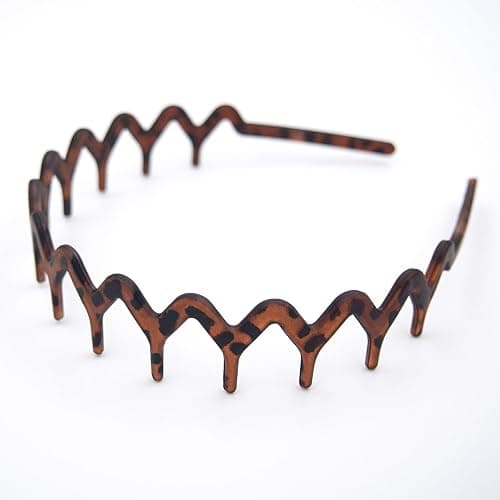 Dresyu Zig Zag Headbands for Women Men, Non-slip Plastic Wavy Headband with Teeth Comb Hairbands Classic 90s Hair Accessories 2pcs thumbnail 2