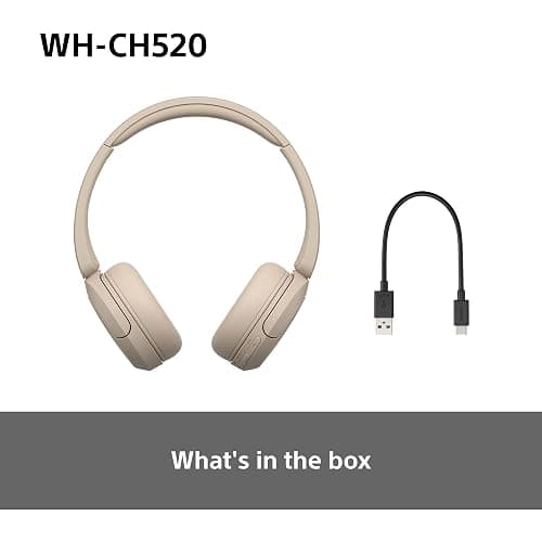 Sony WH-CH520 Wireless Bluetooth On-Ear Headphones, Lightweight Design, Up to 50hr Battery Life, Quick Charge, EQ, Clear Call Quality, iOS & Android - Beige thumbnail 10