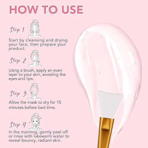 Akeeronn Collagen Overnight Wrapping Peel Off Facial Mask, Collagen Night Wrapping Mask, Hydrating Anti Wrinkle Lifting for All Skin Types, Firming&Elasticity Sleeping Mask (Brush Included) thumbnail 7