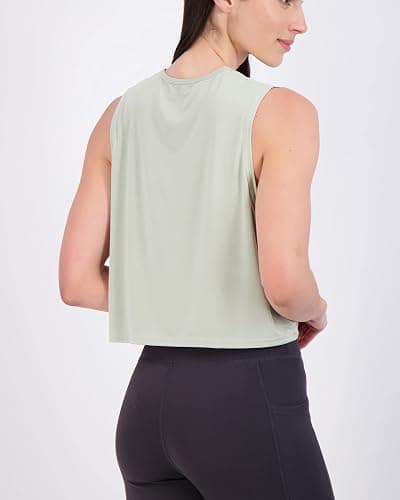 Real Essentials 5 Pack: Women's Dry Fit Crop Summer Tank Top - Gym Yoga Workout Sports Tee (Available in Plus Size) - Standard - XX-Large - Set 9 thumbnail 5