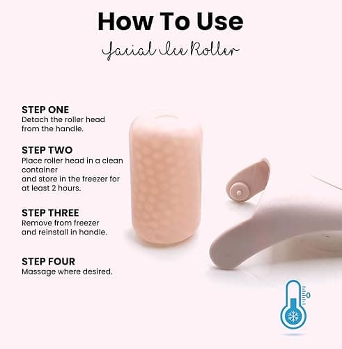 ROSELYNBOUTIQUE Ice Roller for Face Wrinkles Fine Lines Puffiness Stick Massager Facial Skin Care Tools Self Care Gifts for Men Women (Beige) thumbnail 6