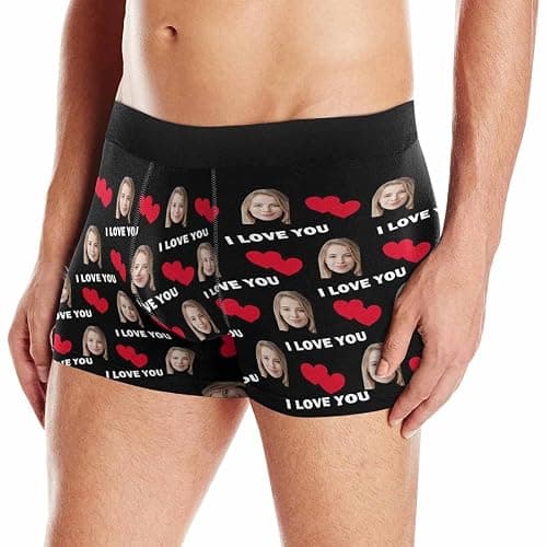 AOFUN Custom Boxer Heart Boxer Valentine Boxer Picture Mens Boxers Girlfriend Face Boxers Custom Thong thumbnail 2