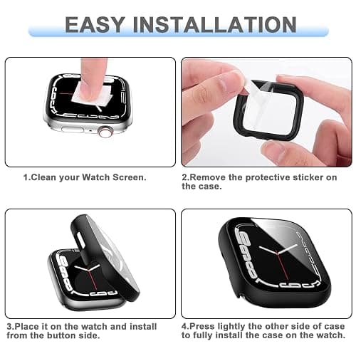 6 Pack Hard PC Case with Tempered Glass Screen Protector for Apple Watch 40mm SE 3/SE(2nd Gen) Series 6/SE/5/4,Rontion Ultra-Thin Scratch Resistant Protective Bumper Cover for iWatch 40mm Accessories thumbnail 6