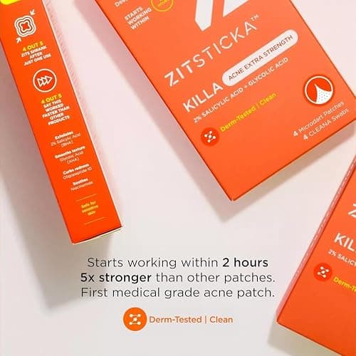ZitSticka KILLA Extra Strength Patches for Face - Medical Grade Acne Patch - Fast Acting Advanced Microdart Patch for Early-Stage Zits - Starts Working Within 2 Hours - 4 Count thumbnail 5