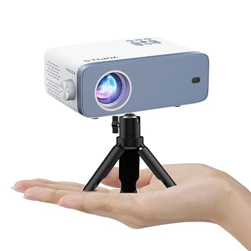 Mini Projector, VOPLLS 1080P Full HD Supported Video Projector, Portable Outdoor Home Theater Movie Projector, 50% Zoom, Compatible with HDMI, USB, AV, Smartphone/Tablet/Laptop (Small Projector) - Image 1
