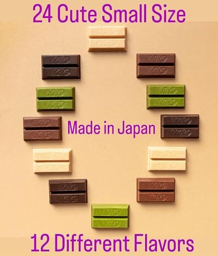 Konbini Japan - 24 Mini Japanese KitKat Chocolate Variety Pack Assortment (12 Flavors X2) Authentic Candy Snacks Wafer Sweets Gift - 24 Cute Small Size thumbnail 4