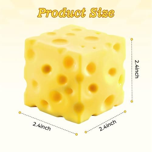 Cheese Squishy 2.4 Inch,Squishies Cheese Block Squeeze Toy,Stress Relief Sensory Fidget Toy,Holiday & Birthday Gifts for Teens & Adults thumbnail 2