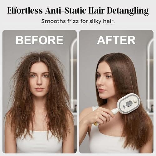 2026 New Electric Steam Brush for Hair, Upgrade Rechargeable 3 in 1 Self Cleaning Hair Brush with Water Spray, Electric Spray Air Cushion Massage Comb for Long Short Hairs Frizz Control (Purple) thumbnail 4