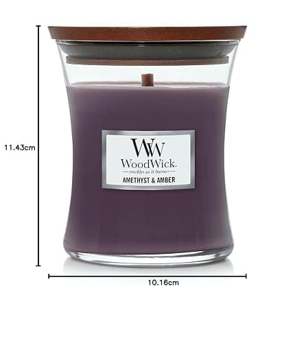 WoodWick Amethyst & Amber Scented Medium Hourglass Candle, Crackles as it Burns, Great for Gifting, 9.7oz thumbnail 3