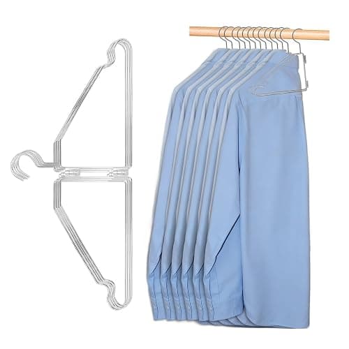4 Pack Space Saving Hangers for Clothes, Foldable Metal Hangers, Collapsible Clothes Space Savers for Wall, Door, Closet Organizers and Storage, Small Space and Dorm Room Essentials, No Rod - Image 1