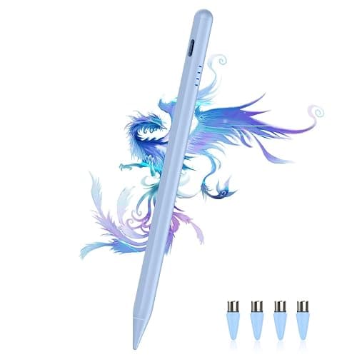 Stylus Pen for Android, A11+/A9+ Pencil Power-Display Android Tablet Pen 4 POM Tip Rechargeable Stylus Pen for iPhone 6-17, Samsung Galaxy Tab A11/A9, Switch, Other Smartphone and Tablet Devices-Blue - Image 1