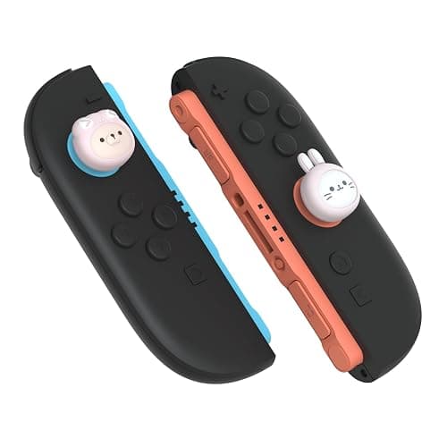 PlayVital Thumb Grips for Nintendo Switch 2 | Kawaii Silicone Joystick Caps (4-Pack) - Cute Accessories Animal Design Thumbstick Covers for Joycon 2 - Pink Cosplaying Kitten & Puppy thumbnail 7