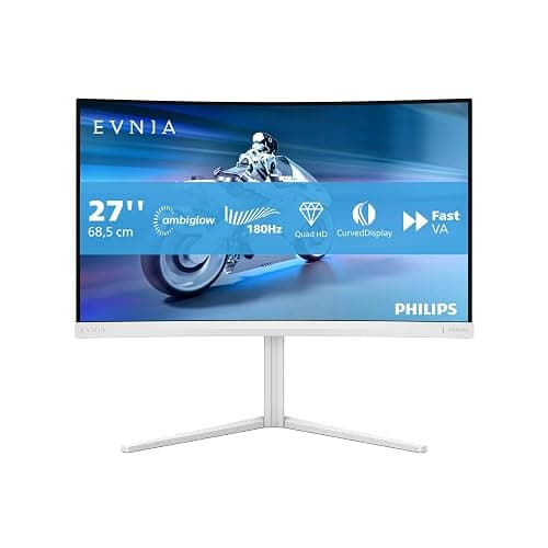 Philips Evnia 27M2C5501-27 inch QHD curved gaming monitor, 180 Hz, 1 ms GtG, FreeSync Premium (2560x1440, 2x HDMI 2.0, 1x DisplayPort1.4) white thumbnail 2