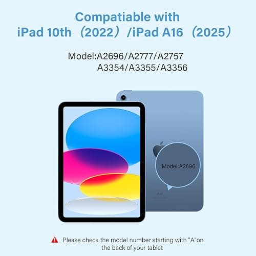 KBCASE for iPad 10th /A16 11th Generation Case with Keyboard Detachable Keyboard Case for iPad 10th 10.9" 2022/A16 11th Generation 11" 2025 with Pencil Holder, Multi-Angle,UK Layout, Blue thumbnail 2