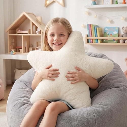 SORAYUXI Plush Star Pillow 40x40CM,2 Pack Soft Fluffy Star Stuffed Cushion Decorative Pillow,Cute Fuzzy Throw Pillows for Bedroom, Living Room, Sofa, Bed, Chair Decor thumbnail 5