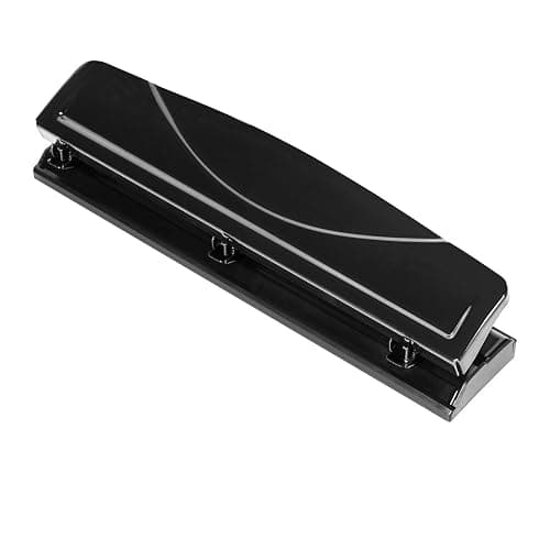 Amazon Basics 3 Hole Punch, 10 Sheet Capacity, Black - Image 1