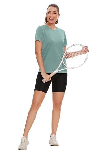 6 Pack Workout Tops for Women Short Sleeve UPF Sun Protection Athletic T Shirts Quick Dry Tennis Yoga Running Crew Neck Tee thumbnail 5