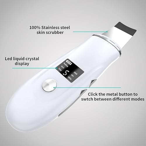 Face Scrubber Skin Spatula - Blackhead Remover Deep Cleansing Tool for Pore Extraction, 4-in-1 Fast Charging Dock Blackhead Remover Face Spatula for Facial Skincare Women Gift (White) thumbnail 2