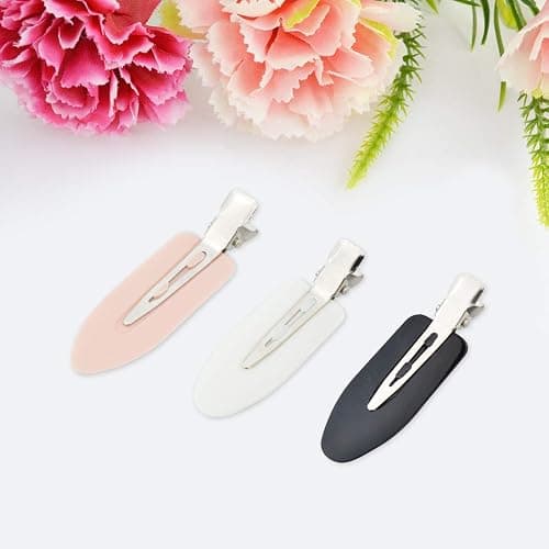 Wobe 24 Pcs No Bend Hair Clips Pin Curl Creaseless Clips No Crease Hair Clip for Hairstyle Bangs Finger Waves Makeup Application Hairdressing Hairpins Styling Clips for Hair Salon Black Pink White thumbnail 4