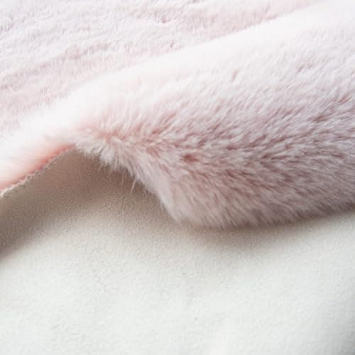 ORINOVA Pink Fuzzy Washable Furry Area Rugs for Living Room Faux Rabbit Fur Nursery Rug for Bedroom 2x4 Runner Rug thumbnail 4