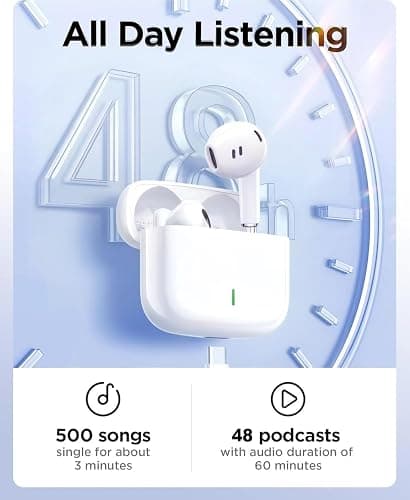 Wireless Earbuds, Bluetooth 5.4 Headphones In Ear with Charging Case, 48H Playtime Bluetooth Earphones with ENC Noise Cancelling Mic, IPX8 Waterproof Sports Wireless Headphones for iPhone/Samsung/iOS thumbnail 4