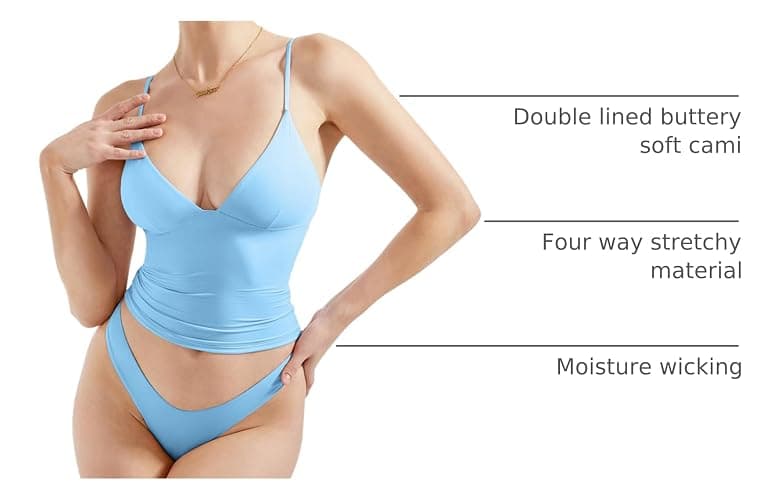 SUUKSESS Women Sexy Deep V Neck Sleeveless Fitted Basic Tops Y2K Tank Top Cami thumbnail 4