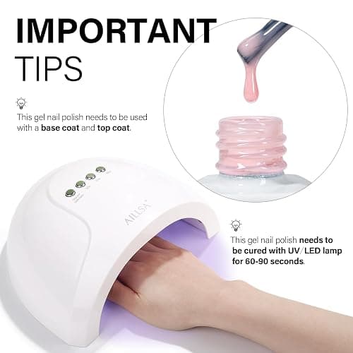 AILLSA Milky Pink Nude Gel Nail Polish, 15ml Translucent Soak Off UV LED Light Cure Gel Polish, Long Lasting for French Nail Art Salon DIY Manicure at Home thumbnail 4