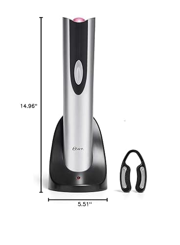 Oster Cordless Electric Wine Bottle Opener with Foil Cutter, Silver thumbnail 2