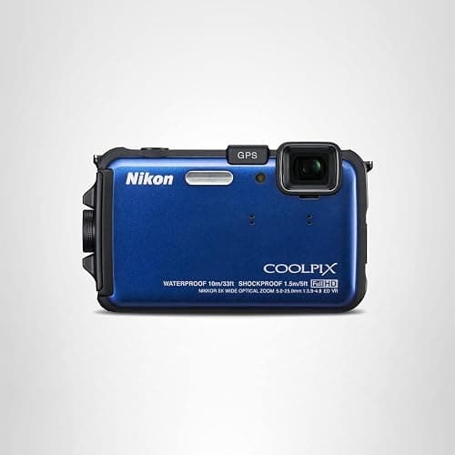 Nikon COOLPIX AW100 16 MP CMOS Waterproof Digital Camera with GPS and Full HD 1080p Video (Blue) (OLD MODEL) thumbnail 3