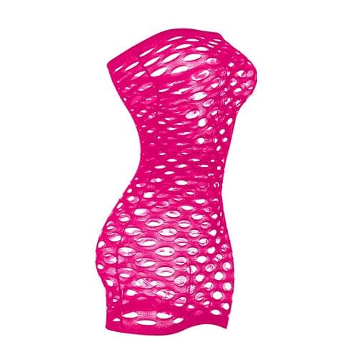 Vorifun Sexy Womens Strapless Fishnet Lingerie Sleepwear Mini Dress Tube Chemise Bodysuit One Size thumbnail 2