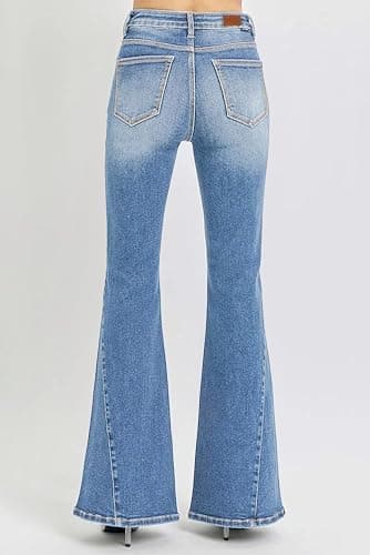 Sidefeel Flare Jeans for Women High Waisted Stretchy Bell Bottoms Wide Leg Side Seam Denim Pants thumbnail 3