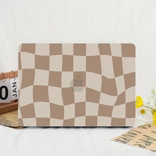 Anban Compatible with MacBook Air 13 inch Case 2025 2024 2023 2022 M4 M3 M2 A3240 A3113 A2681, Plastic Hard Shell Case for MacBook Air 13.6 inch + Keyboard Cover + Screen Protector, Brown Checkered thumbnail 8