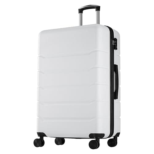 Sweetcrispy Carry on Luggage, Hard Shell ABS Suitcase with Double Spinner Wheels, Lightweight Expandable Rolling Suit Case with TSA Lock, 28 Inch Cream White - Image 1