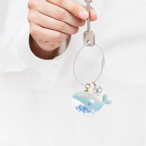 TOPPERFUN Dolphin Keychain, Cute Nar Whal Whale Keychain Wifty, Kawaii Car Creative Pendants, Adorable Bag Ornaments Coin Purse Accessories, Valentines Day Colorful Whale Pearl Model for Women thumbnail 5