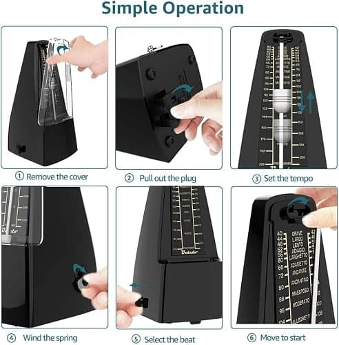 Ueteto Mechanical Metronome Black/Loud Sound Piano Drum Violin Guitar thumbnail 4