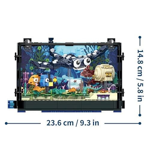 RiceBlock Fish Tank Aquarium Building Sets Holiday Toy, Ocean Theme Construction Toys, Educational STEM Creative Gift for Kids Ages 8-12 Boys and Girls, Ideal Gift for Christmas and New Year，889PCS thumbnail 3