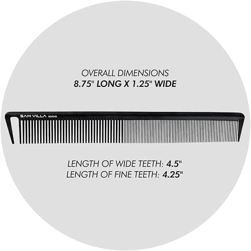 SAM VILLA Signature Series Long Cutting Comb, Black thumbnail 7