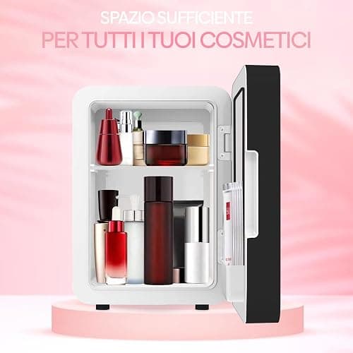 Olvy Kosmetik Kühlschrank 4 Liter, Tragbarer Mini Kühlschrank mit LED Spiegel, Klein Skincare Fridge, Kühl und Heiß für Zimmer, Schwarz thumbnail 4
