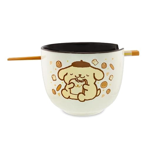 Sanrio Pompompurin 20-Ounce Ramen Bowl With Chopsticks and Spoon thumbnail 3