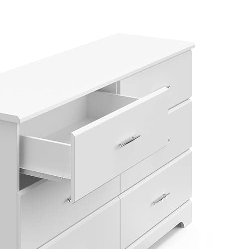 Storkcraft Brookside 6-Drawer Dresser (White) – GREENGUARD Gold Certified, White Dresser for Bedroom, Kids & Nursery Storage Chest, Safety Interlocking Drawers, Pre-Installed Tracks, Kids Chest thumbnail 12
