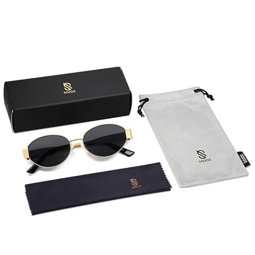 SOJOS Retro Oval Sunglasses for Women Men Trendy Sun Glasses Classic Shades UV400 Protection SJ1217 thumbnail 6