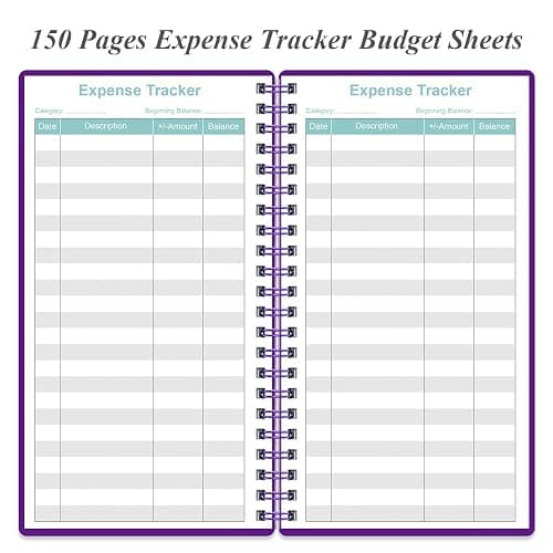 Budget Planner - A6 Expense Budget Tracker, Budget Books for Ledger Book, Money Organizer for Wallet, 3.75" x 6.75", Purple thumbnail 4