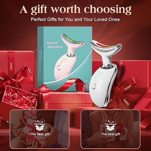 Face and Neck Massager Tool with Heat & 3 Light Therapies, Smart Vibration, Red-Light-Therapy and EMS Modes, Gua Sha Facial Tools for Face and Neck Skin Care and TMJ Relief (White) thumbnail 8