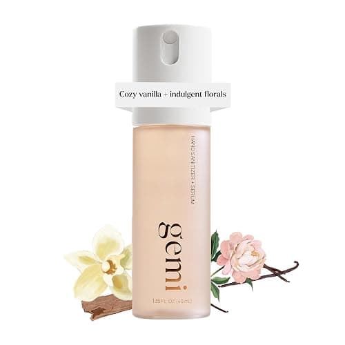 gemi Hand Sanitizer + Serum™, Elysium, Kills 99% of Germs, K-beauty | Hydrating formula with centella, vitamin B5 & green tea, amber floral scent with vanilla & peony - Image 1