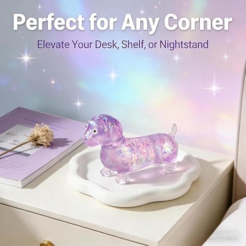 2Pcs Dachshund Squishy, Squishy Weiner Dog, Sparkly Gel Rainbow Sausage Dog Stretch Ball, Dachshund Squishy Stress Ball for Adults (Orange+Purple) thumbnail 6