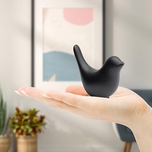 Notakia Small Birds Statues Home Decor Modern Style Decorative Ornaments for Living Room Decor, Bedroom, Office Desktop, Cabinets (Black 2Pcs Birds) thumbnail 9